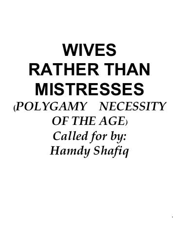 wives rather than mistresses